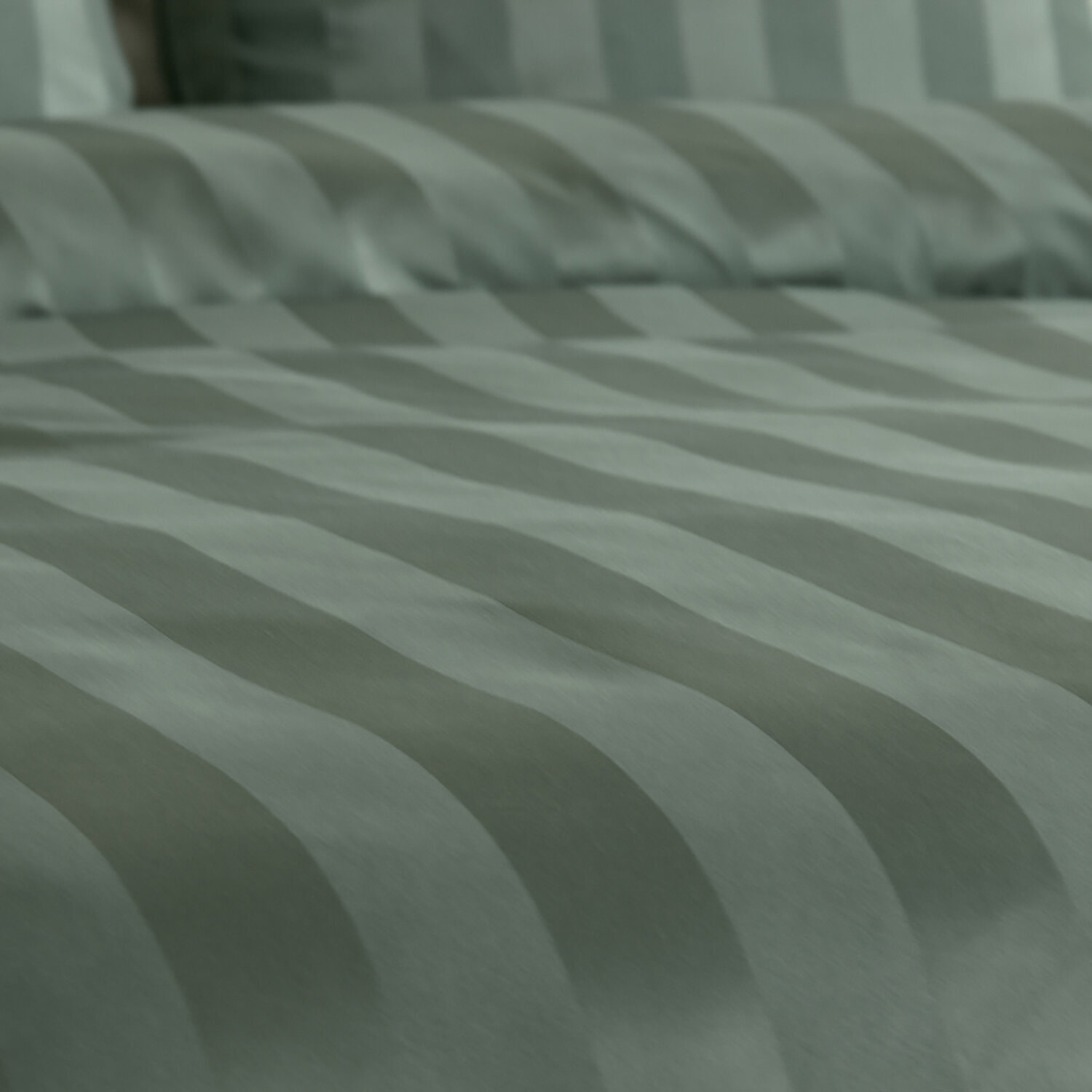 Parure housse de couette unie 100% polyester - lichen