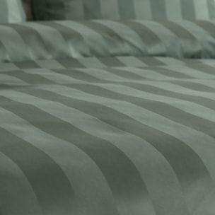 Parure housse de couette unie 100% polyester - lichen