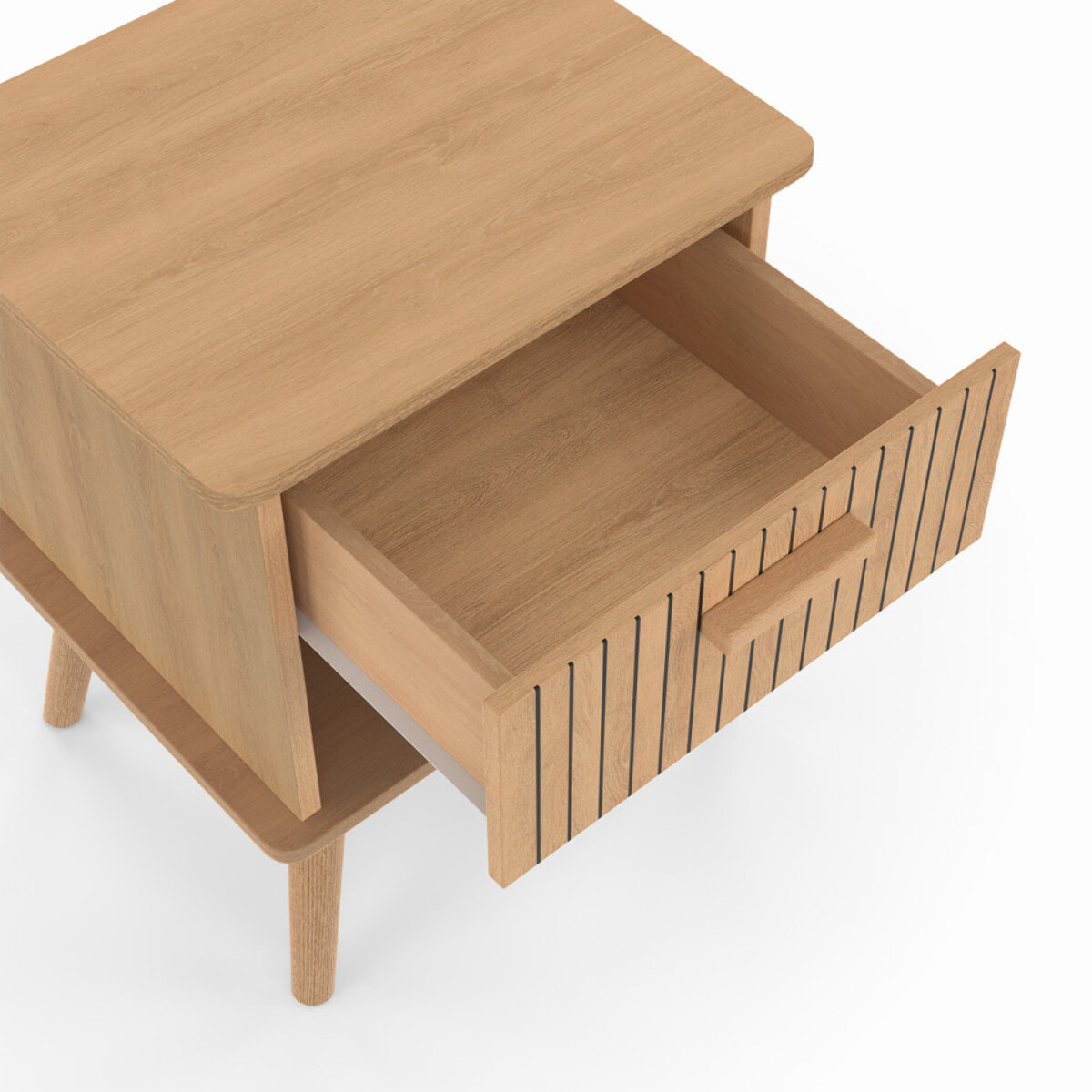 Tables de chevet Albane avec 1 tiroir et 1 niche - lot de 2