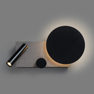KLEE Lampe applique droite gris avec lecteur