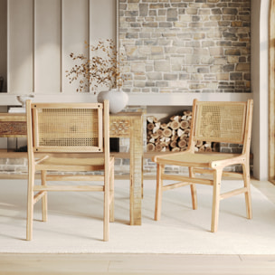 Lot de 2 chaises en bois de teck et rotin - Kyla