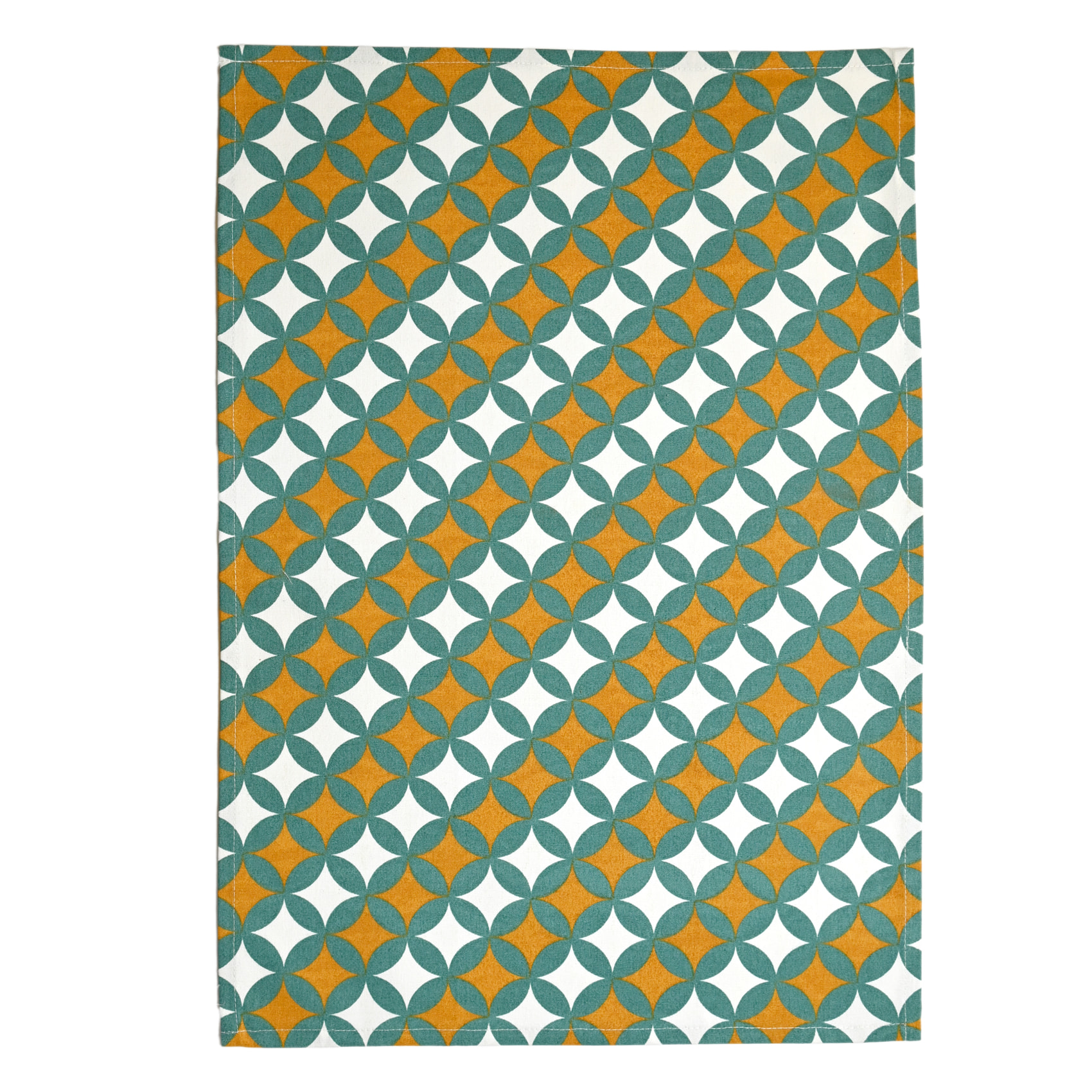 Torchons de cuisine motifs graphiques en coton - Vert