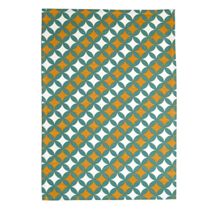 Torchons de cuisine motifs graphiques en coton - Vert