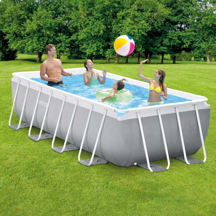 Intex Piscina Prisma Frame rettangolare con Pompa Filtro, 400x200x100 cm