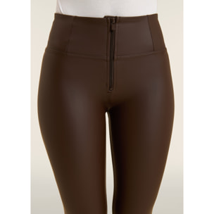Pantaloni push up WR.UP® 7/8 superskinny vita alta similpelle