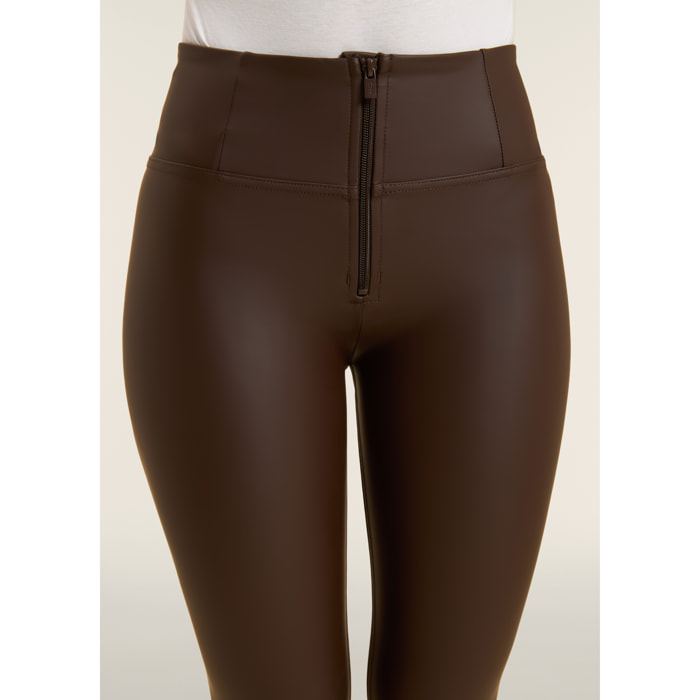 Pantaloni push up WR.UP® 7/8 superskinny vita alta similpelle