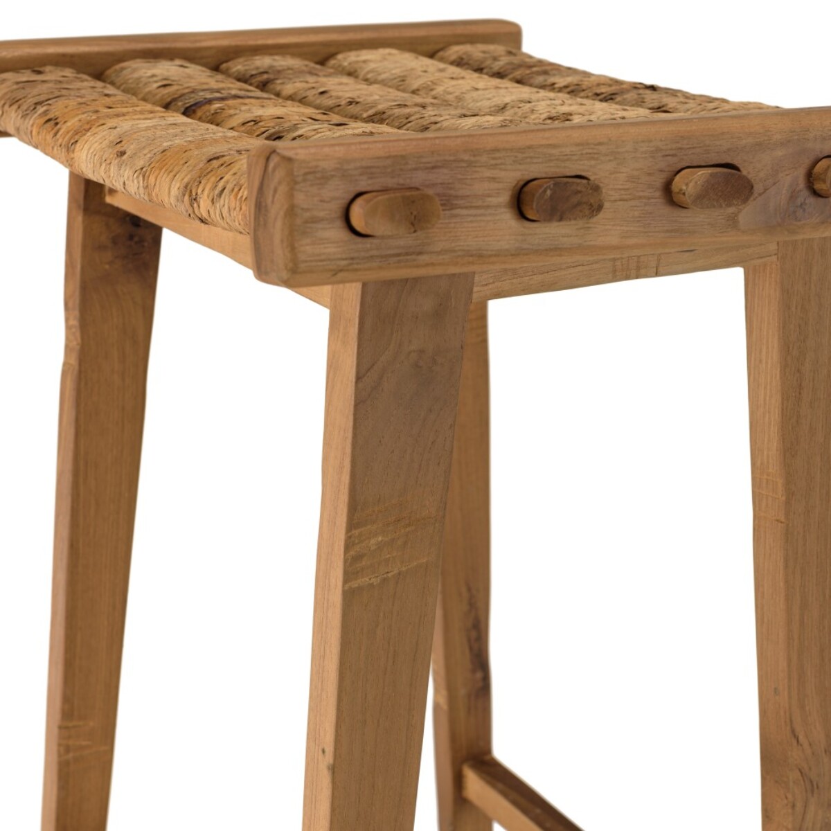 SIXTINE - Tabouret haut assise en tissage naturel