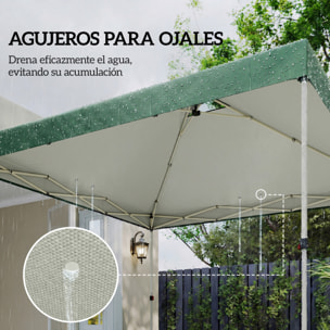 Toldo de Pérgola de Recambio 3x3 m Techo de Repuesto para Carpa Plegable de Jardín de Tela Oxford 210D con 8 Orificios de Drenaje y Doble Ventilación Protección UV 50+ SOLO TOLDO Verde
