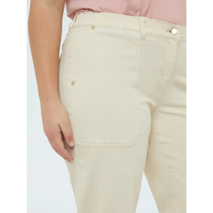 Fiorella Rubino - Pantalones Carrot Fit de algodón - Beige