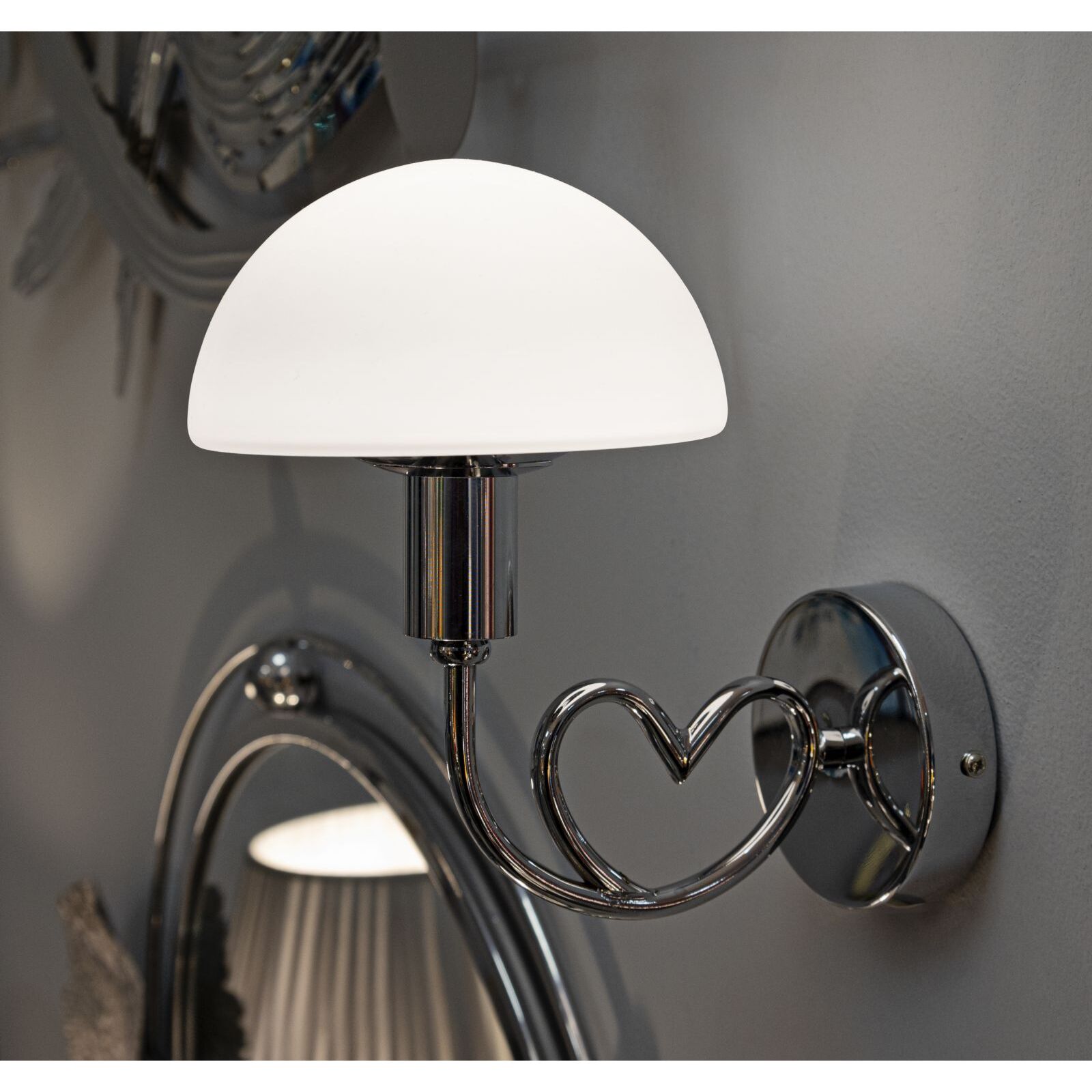 LAMPADA DA MURO LOVY SILVER CM 23X15X22