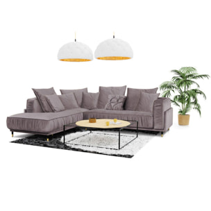 Canapé Velours Angle gauche Fiorenzo - 4 Places