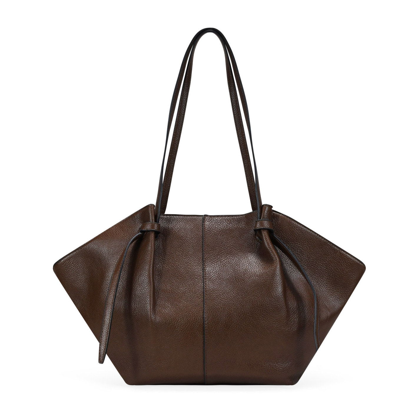 Bolso de hombro marrón con cremallera