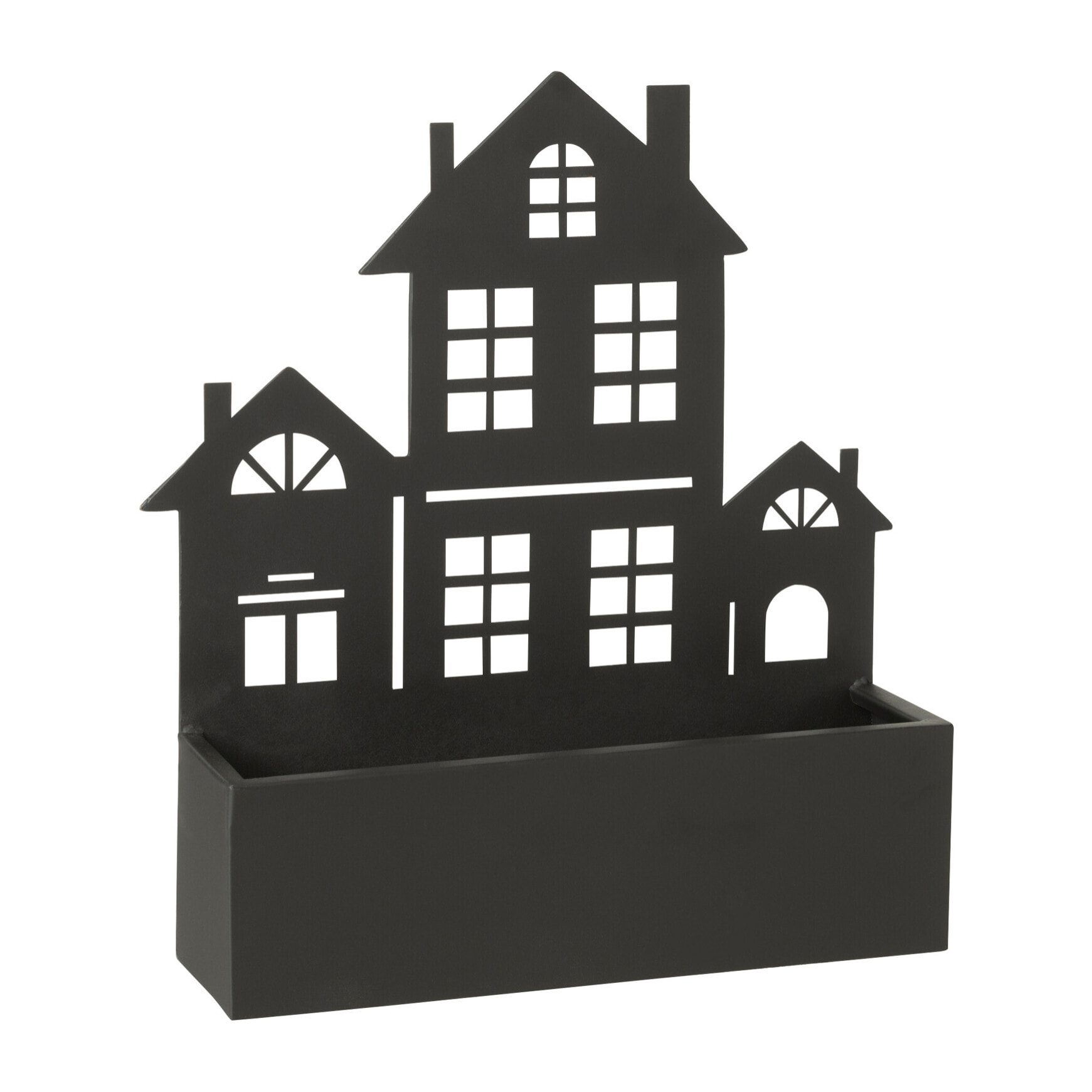 J-Line cache-pot Murale/Maison - métal - noir - large - 47 cm de hauteur