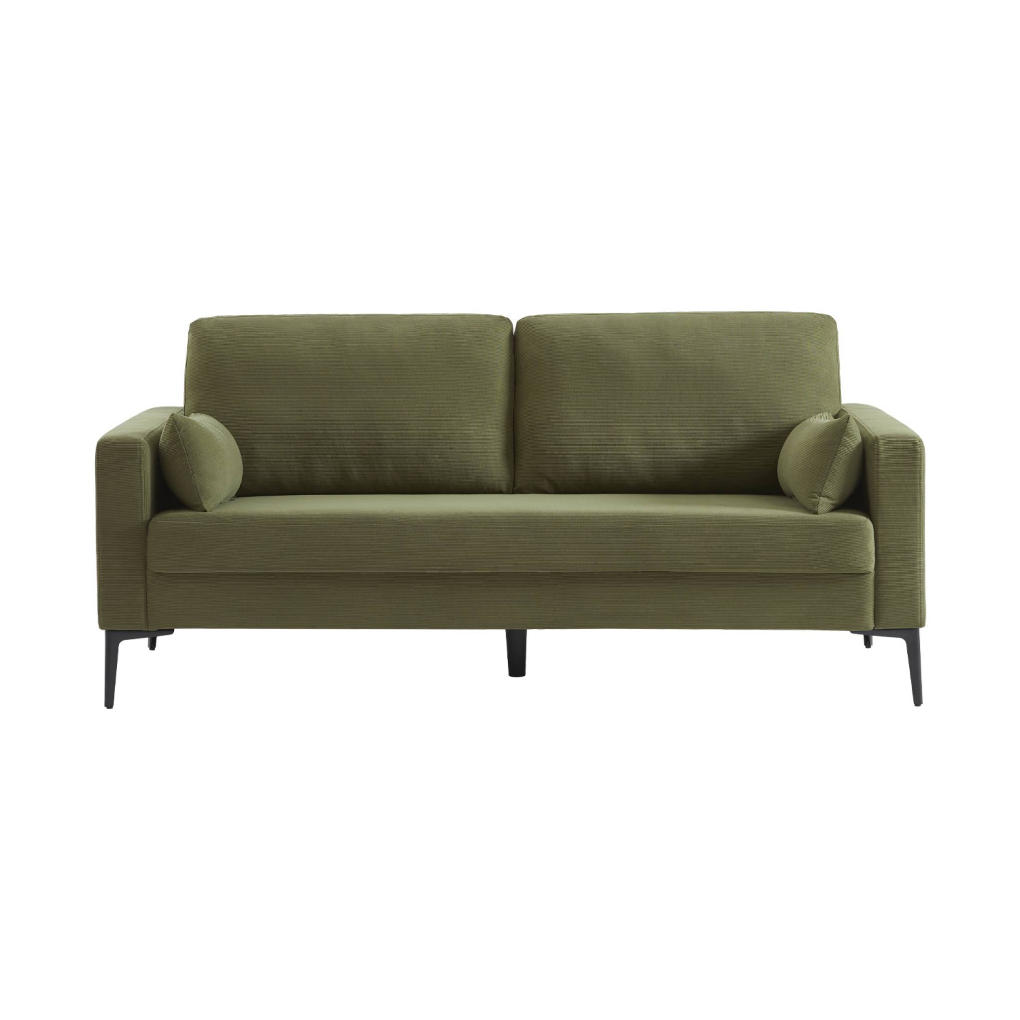 Canapé 3 places pieds métal velours côtelé BJORN