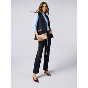 Oltre - Vaqueros regulares en denim lavado - Azul