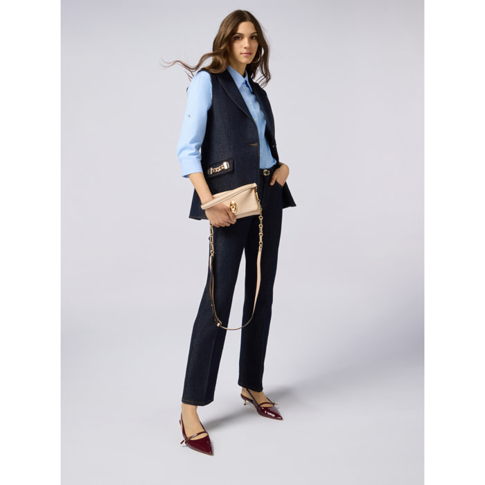 Oltre - Vaqueros regulares en denim lavado - Azul