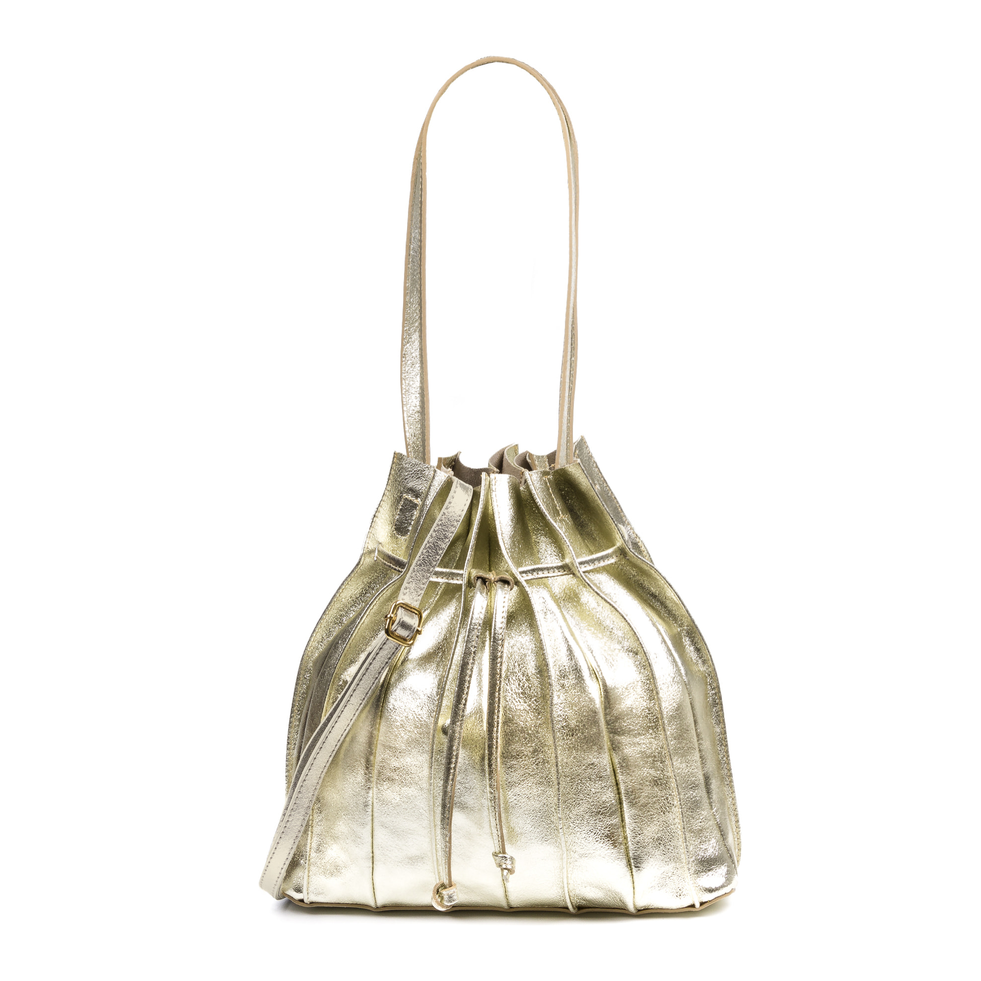 Albiolo borsa a spalla da donna. Vera pelle scamosciata laccata.