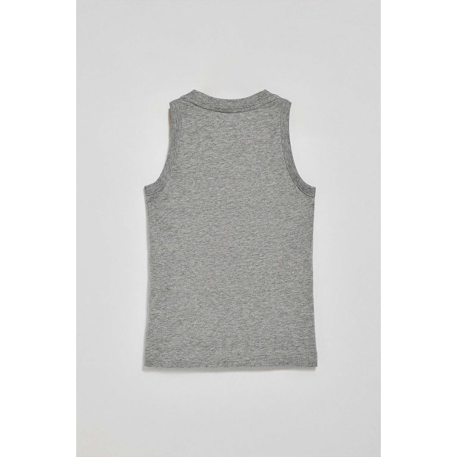 Maglietta basic grigio vigorè smanicata a girocollo con logo Rigby Go ricamato