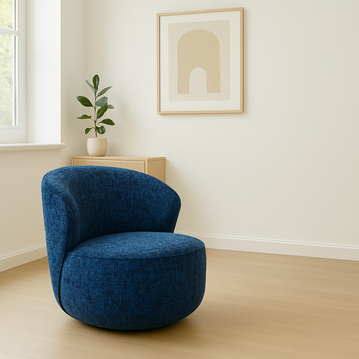 Fauteuil pivotant Ellie bleu foncé Kare Design