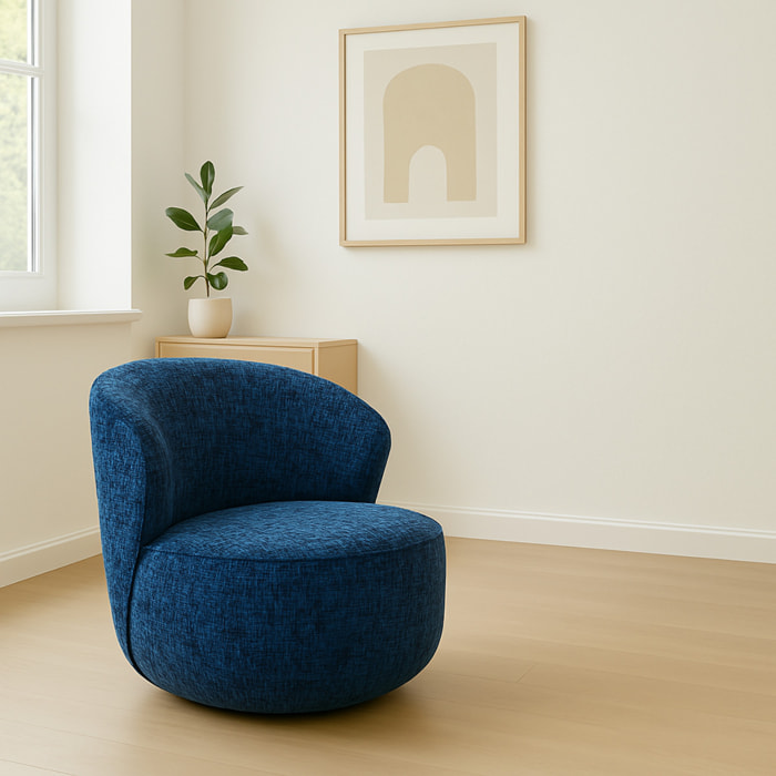 Fauteuil pivotant Ellie bleu foncé Kare Design