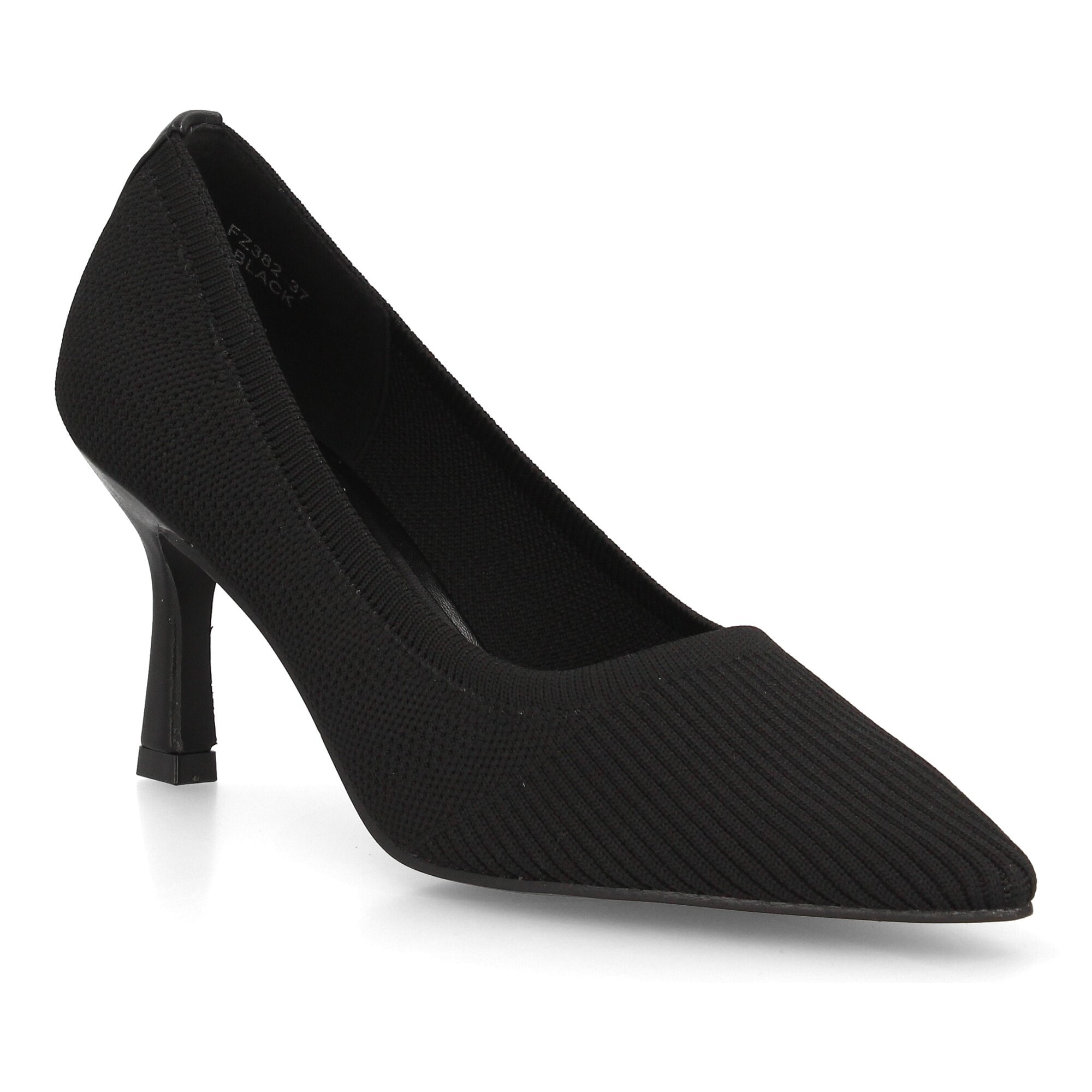 Zapato salón para mujer con tacón, punta fina y tejido elástico