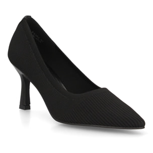 Zapato salón para mujer con tacón, punta fina y tejido elástico