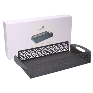 Vassoio in metallo frecce grigio rettangolare cm41x20h6,5