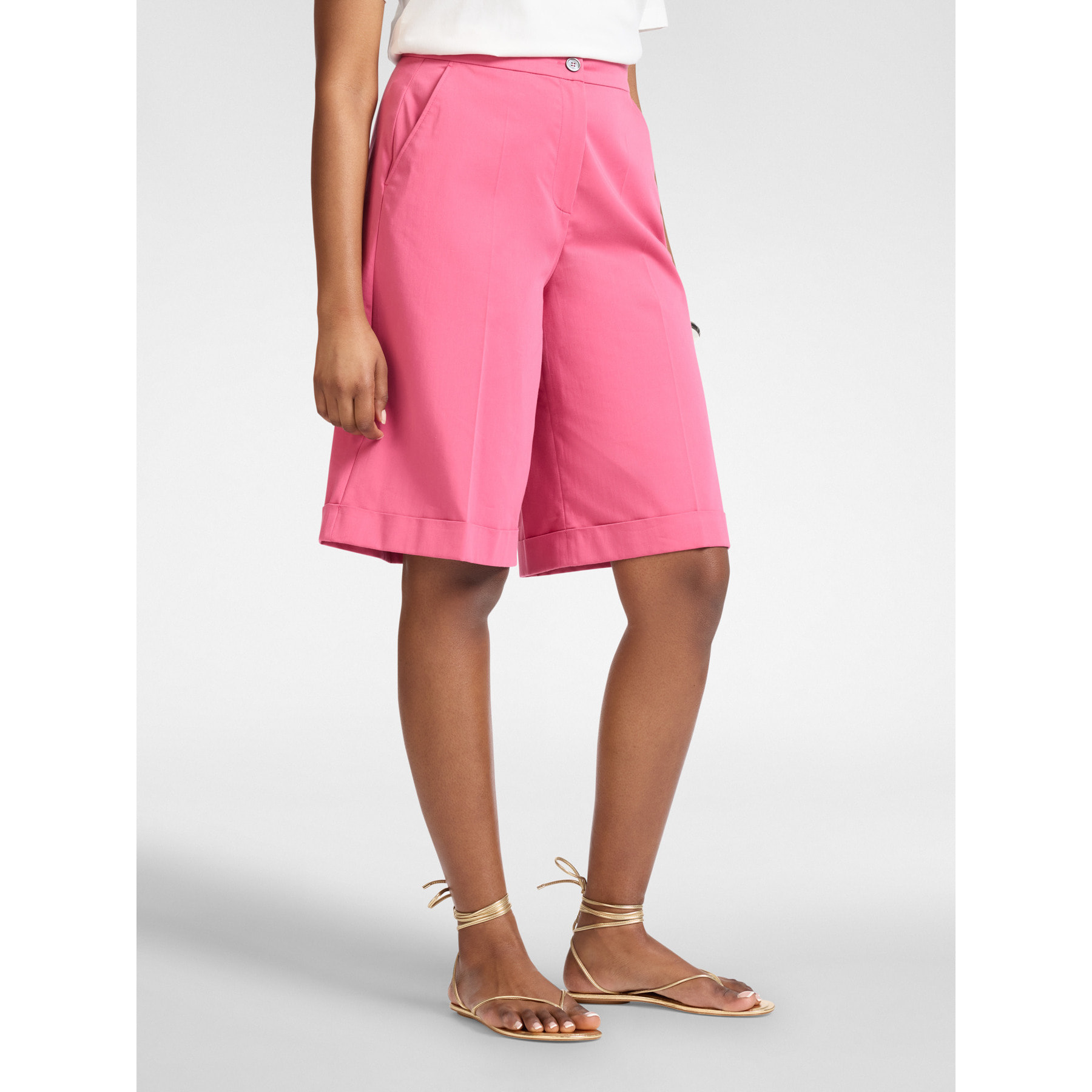 Elena Mirò - Bermudas sartoriales en mezcla de algodón - Fuchsia