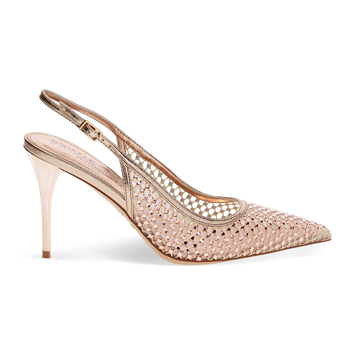 Décolleté rosa-oro con tacco 9 cm
