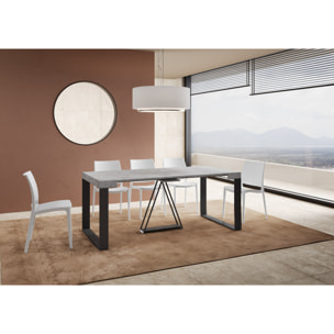 Consola extensible 90x40/300cm Sketa cemento estructura antracita