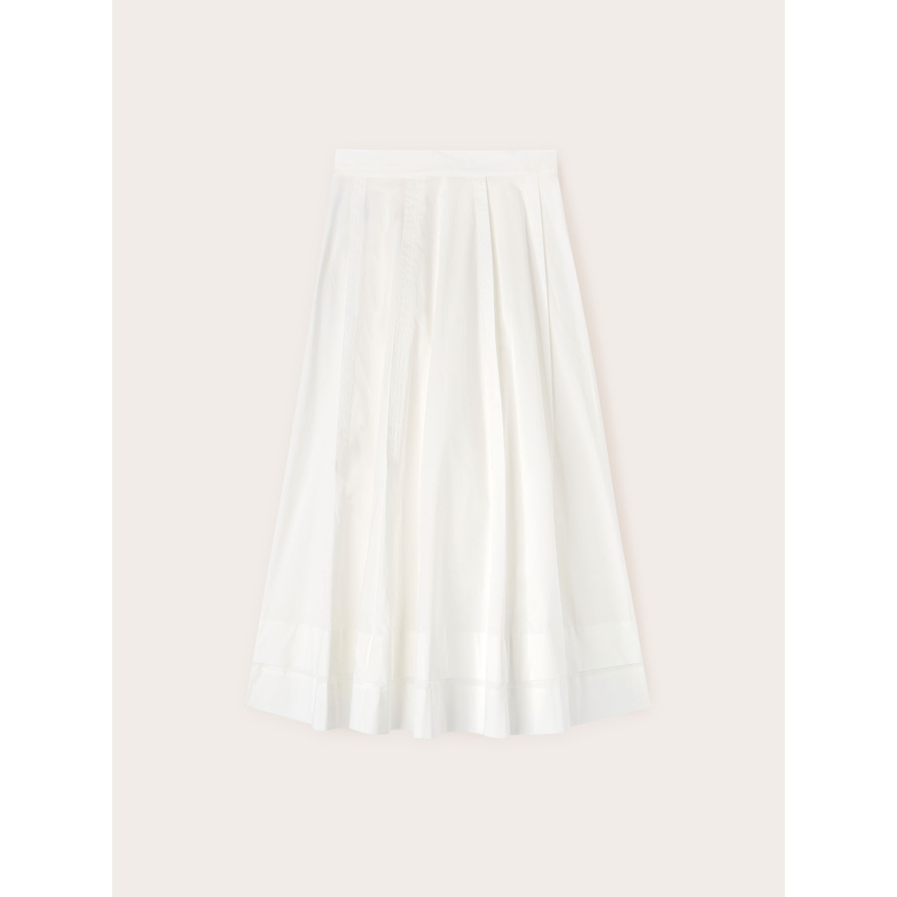 Motivi - Falda plisada de popelina con vuelo - Blanco