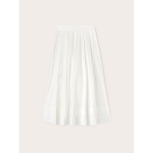 Motivi - Falda plisada de popelina con vuelo - Blanco