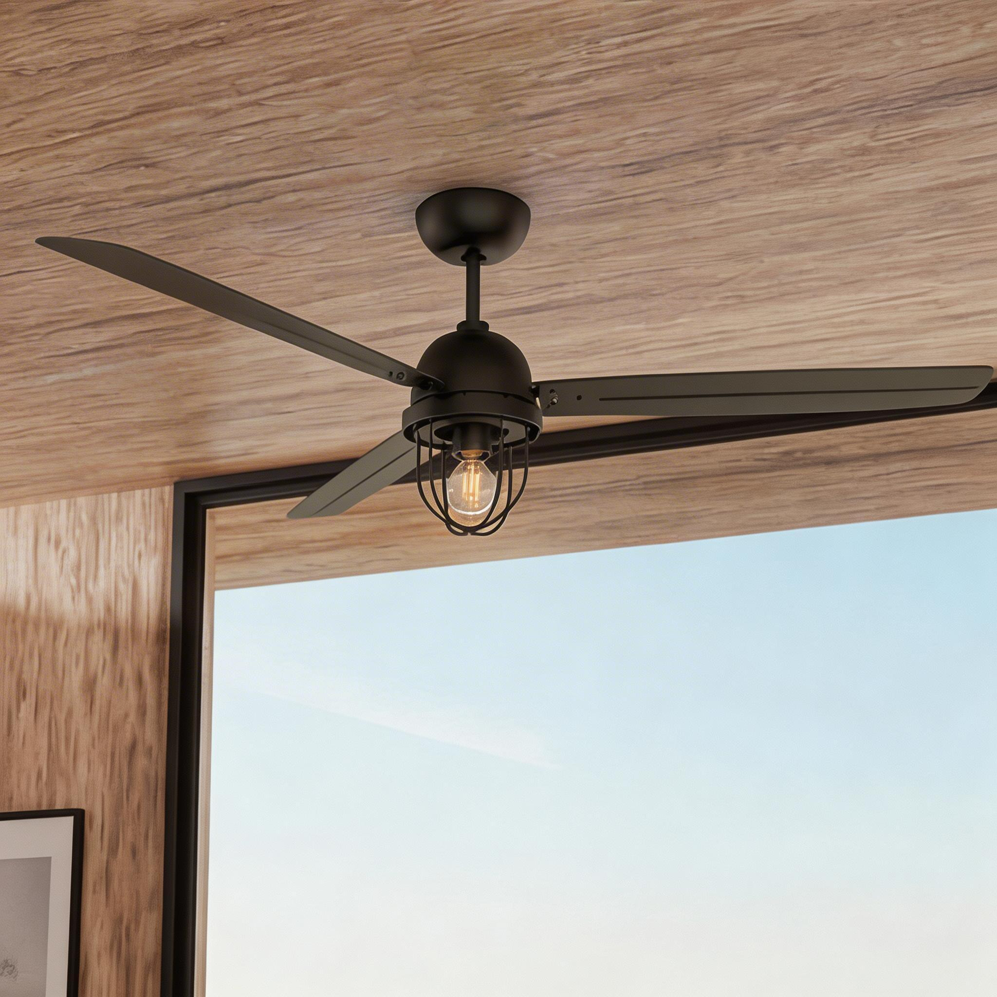 FORLIGHT Ventilador IP20 Mariner E27 15W Negro Negro