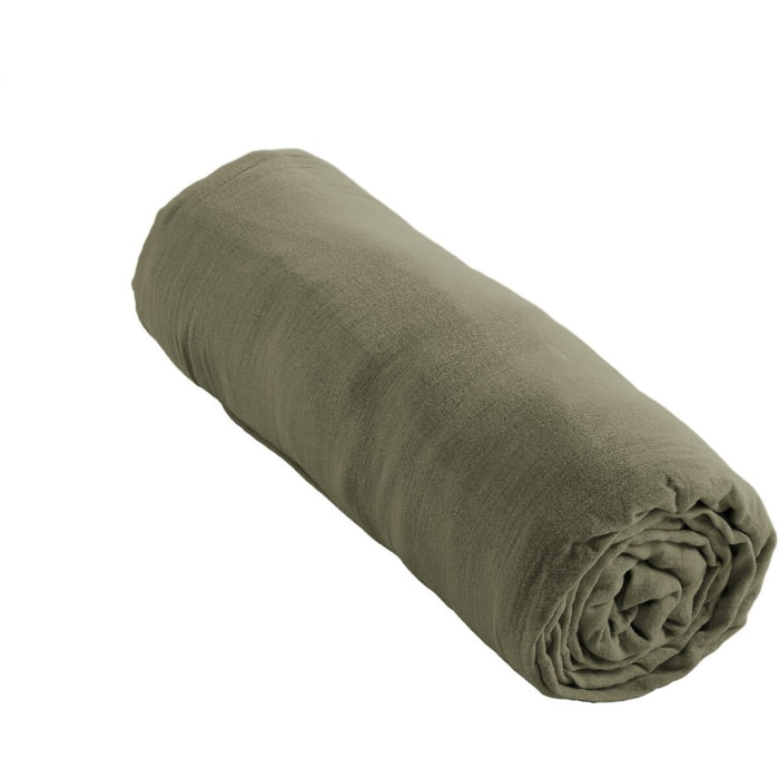 Drap Housse - Bonnet 30cm - 100% Gaze De Coton Romarin