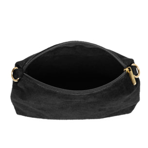 Amendolara borsa a tracolla donna. Pelle scamosciata autentica.