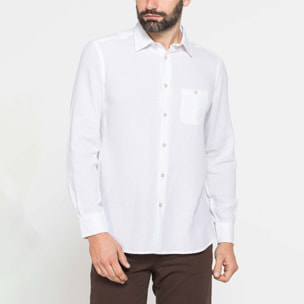 CAMICIA IN LINO E LYOCELL A MANICA LUNGA DA UOMO