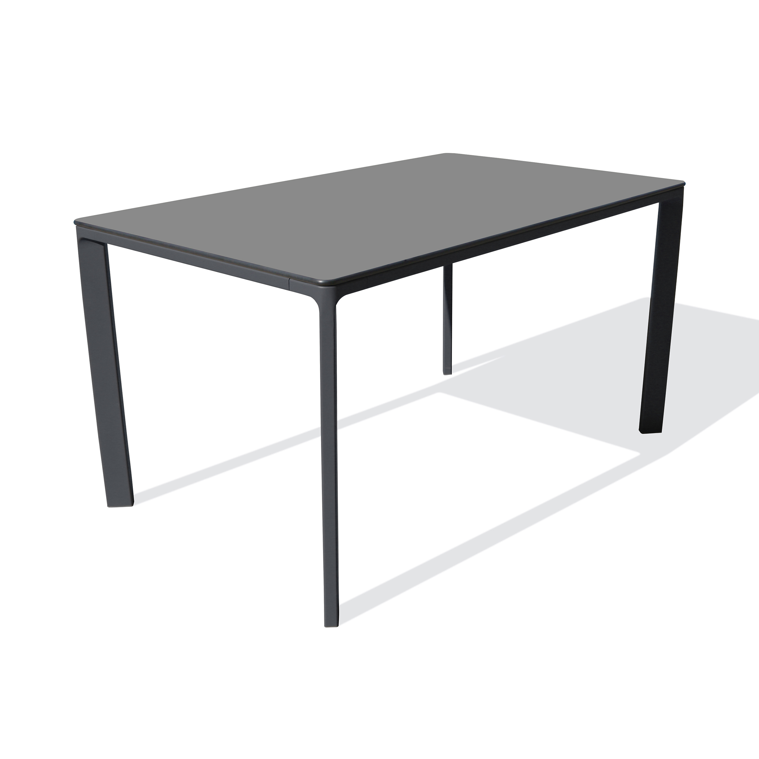 MEET - Table de jardin 6 pl en aluminium laqué et peinture Epoxy anthracite