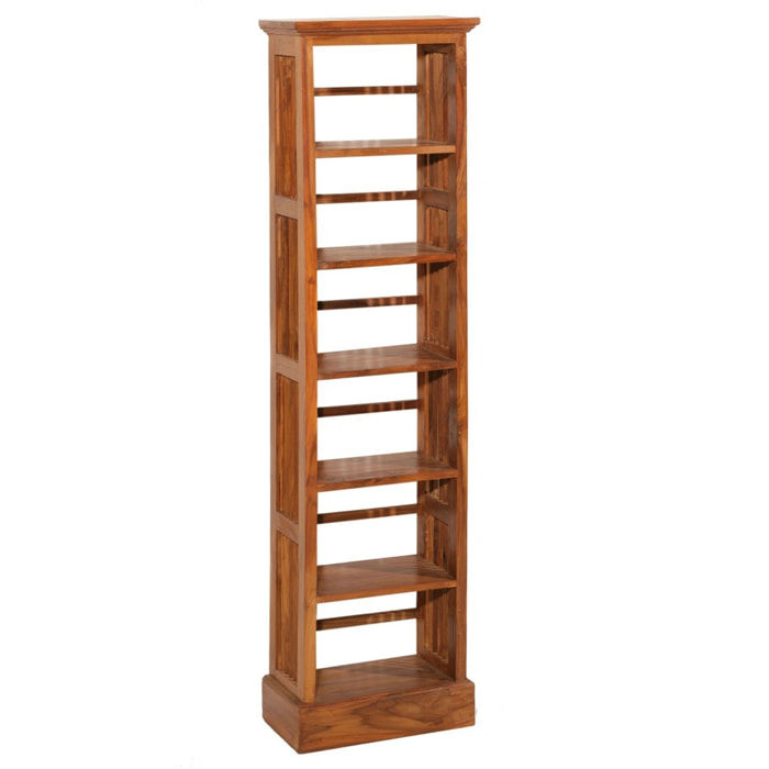 API - Étagère bibliothèque marron 45 cm bois teck