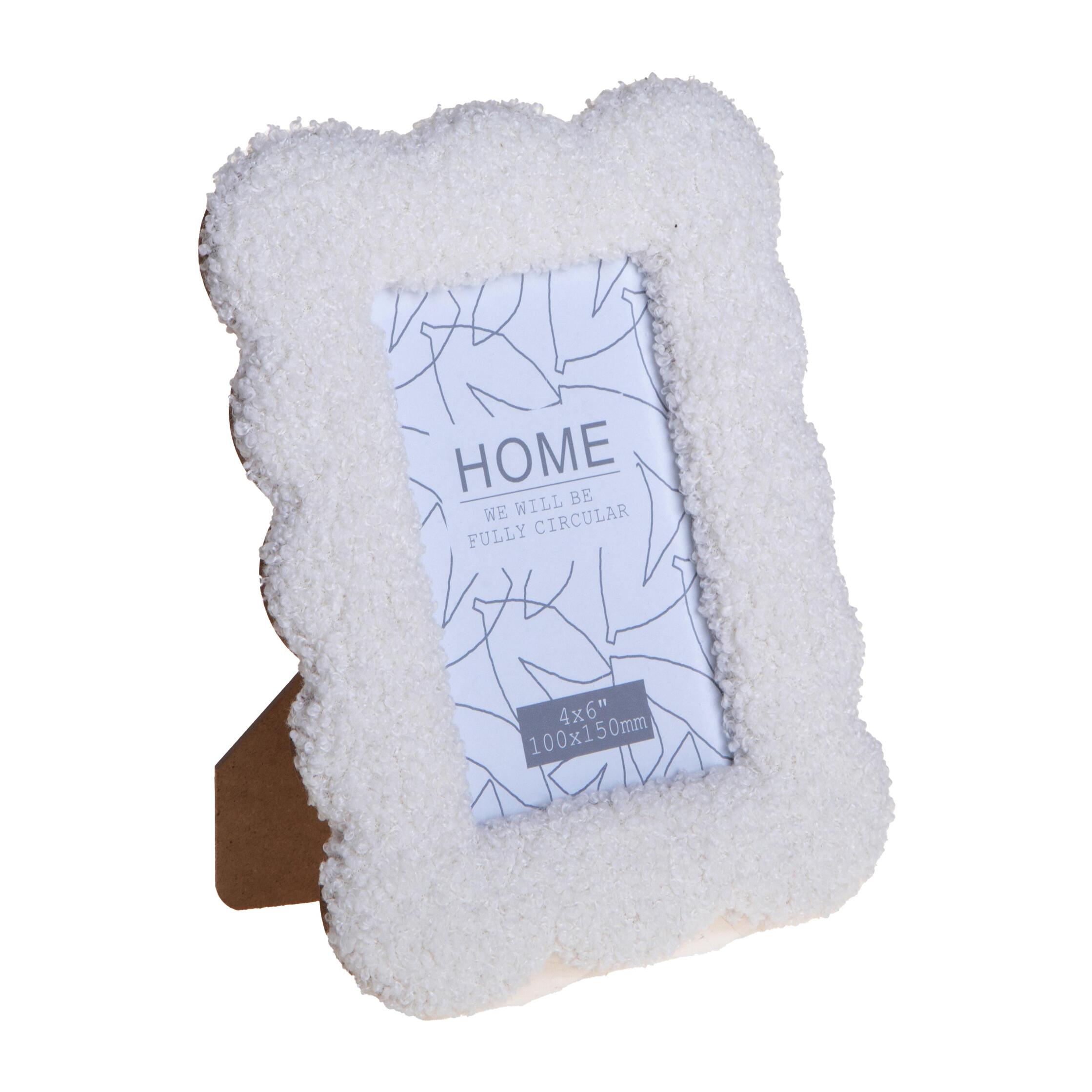 Porta foto smerlato tessuto teddy - 10xH16x2cm - Pezzi 3 - Bianchi Dino SpA