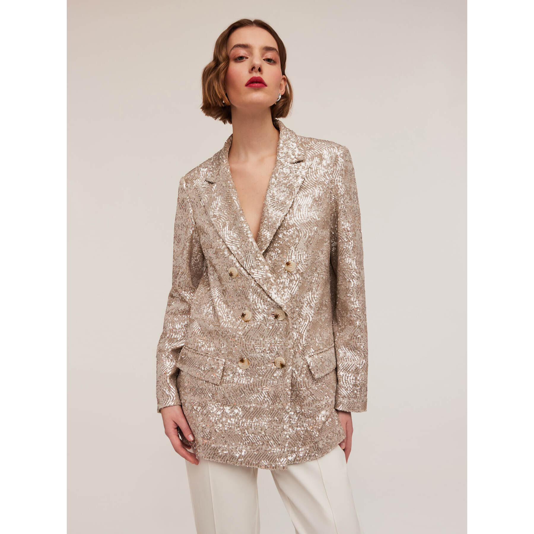 Motivi - Blazer over de lentejuelas - Rosa