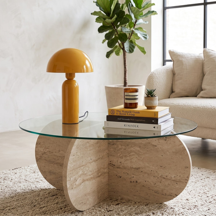 Table basse ronde en verre - EOLIA