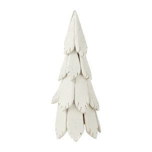 J-Line décoration Sapin Noël Pièces - bois - blanc - small