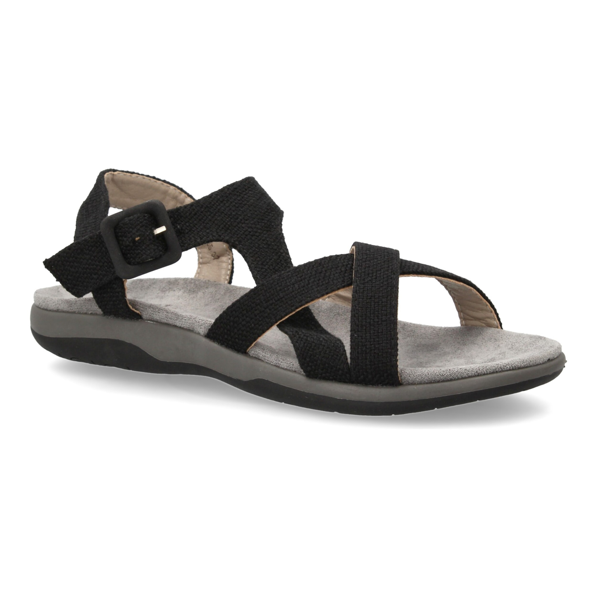 Sandalias planas de mujer diseño moderno, comodas con cierre de cierre autoadherente y con tiras cruzadas