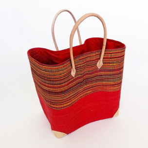 Panier artisanal de Madagascar - Tsivory SGM Rouge avec pochon