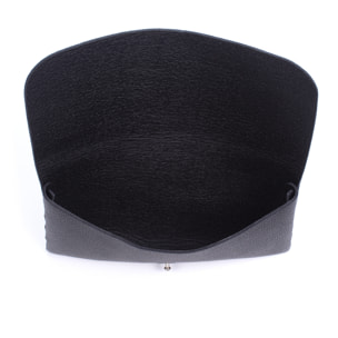 FIRENZE ARTEGIANI Arba bolso de mano mujer. Piel auténtica acabado Dollaro. Fabricado en Italia 23x3,5x12 Cm. Color: Negro