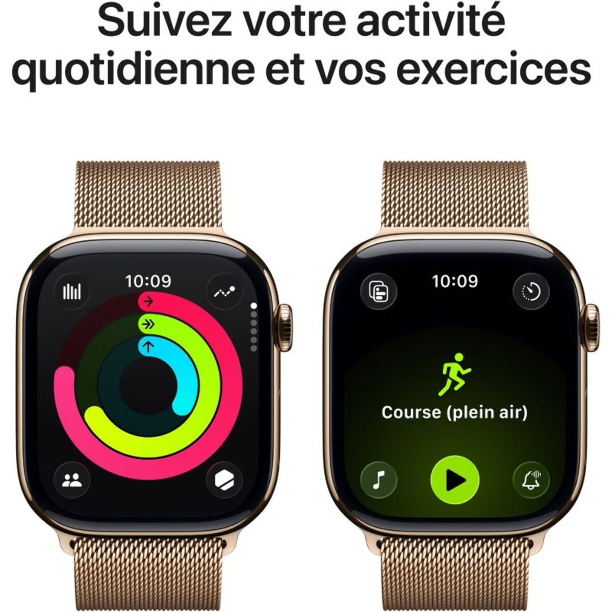 Montre connectée APPLE WATCH 42mm Tit Or Milanais Serie 11 Cellular