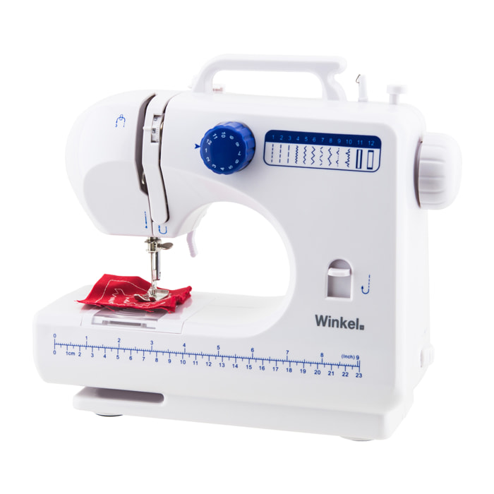 Máquina de Coser, 12 Puntadas, 2 Velocidades, LED, 7,2 W.