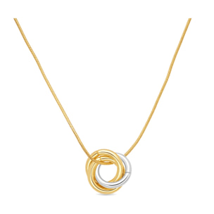 Collar Uhuil acabado plata y oro amarillo 18k