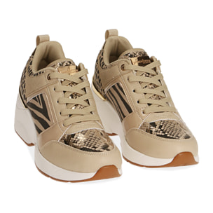 Zapatillas beige con plataforma 7,5 cm