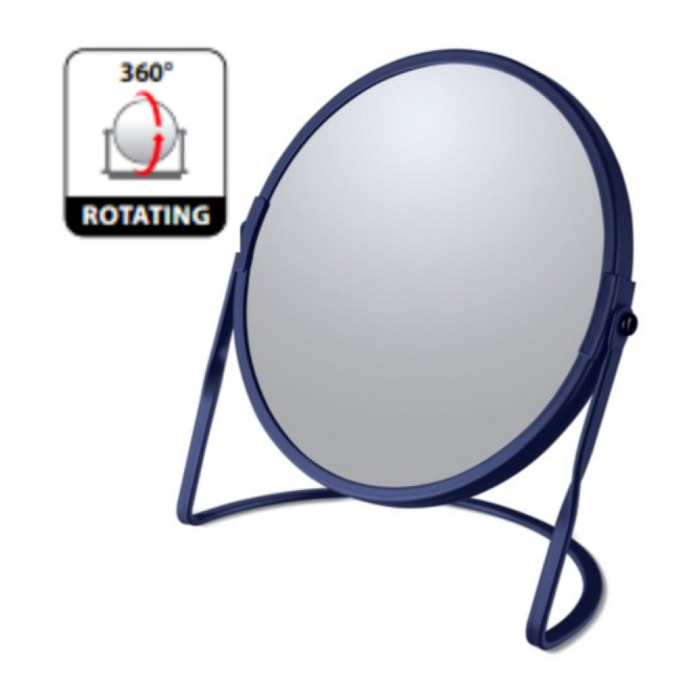 Miroir grossissant sur pied Acier AKIRA Bleu mat Spirella